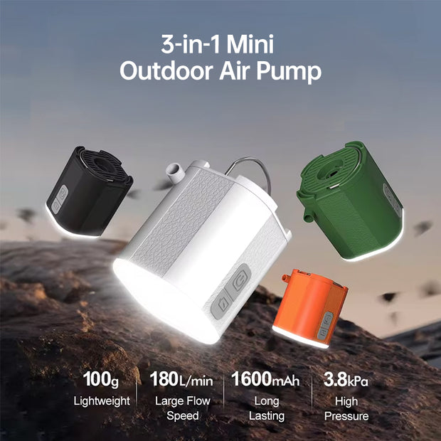 Mini Electric Pump for Inflating/Deflating Air Mattresses & Swimming Rings, Portable for Camping - Memoriex
