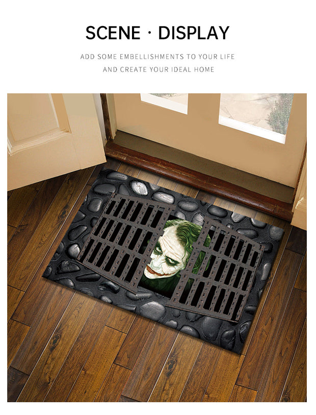 3D visual clown floor mat, funny entrance floor mat, illusion vortex floor mat - Memoriex