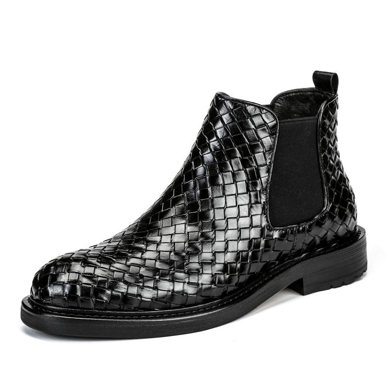 Men's woven pattern short boots - Memoriex 