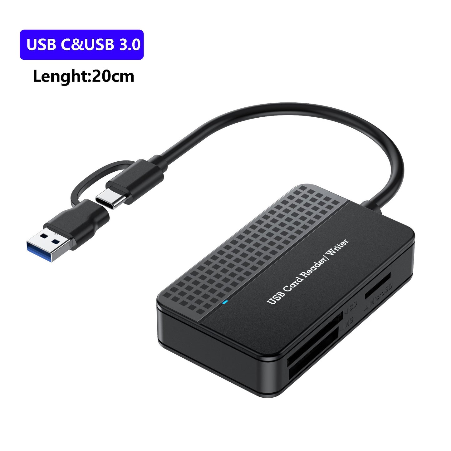 USB 3.0 Four in One USB 3.1 CF SD TF MS Memory Card/DSLR Camera Card Reader Type-c - Memoriex 