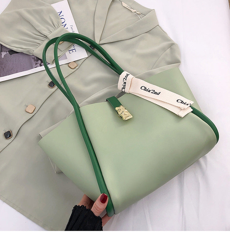 College Students Class Big Bag Girl Spring And Summer New Trendy Korean Style Large Capacity High Quality Texture Single Shoulder Tote Bag - Memoriex 