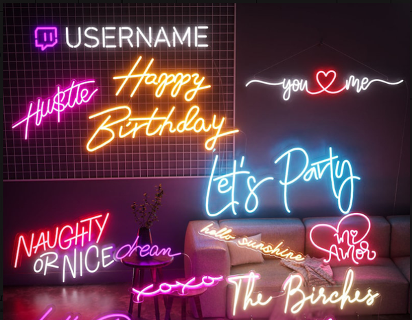Custom Acrylic LED Neon Sign, Personalised Name and Logo Light