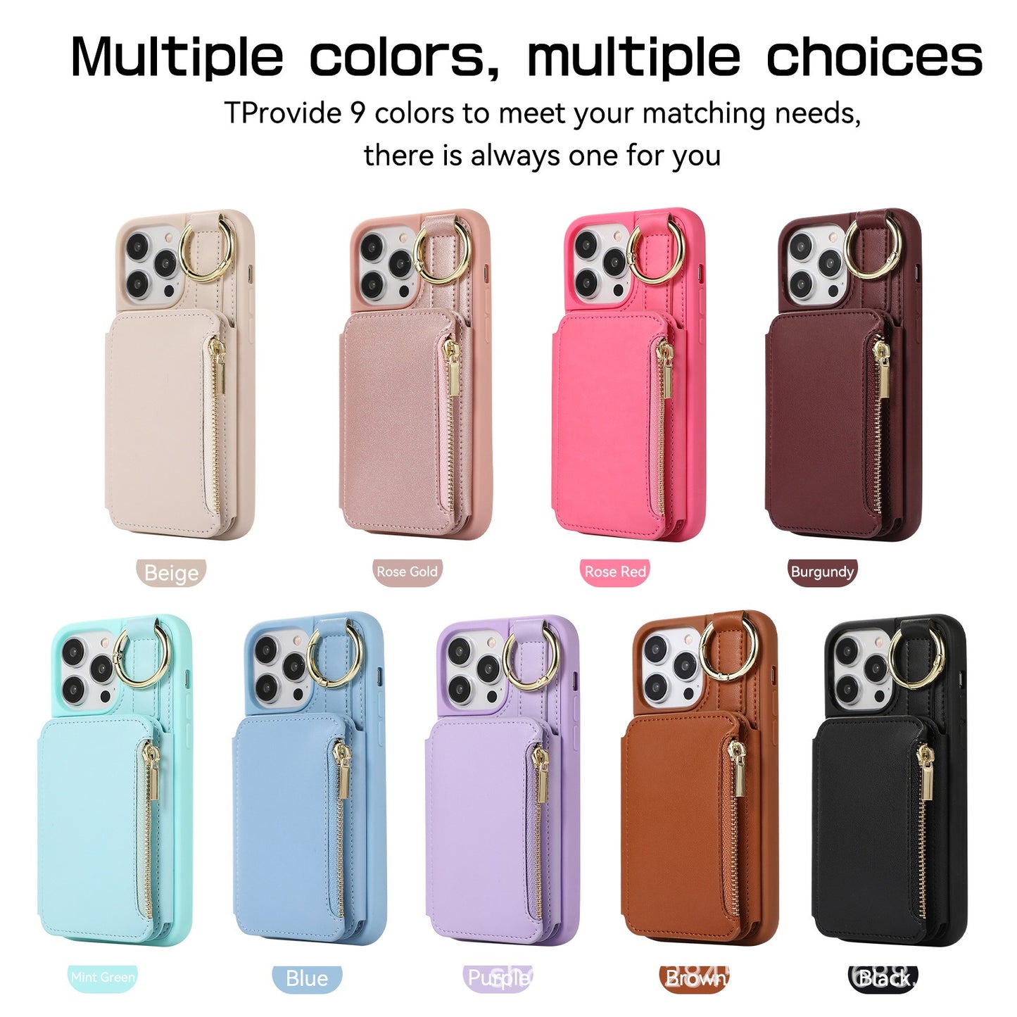 Apple 15 leather phone case iPhone 15 Promax phone protective case hanging rope multi card phone leather case