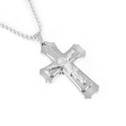 Dark Knight Same Men's Crystal Cross Pendant Silver Gold Black Dominant Pendant Necklace - Memoriex