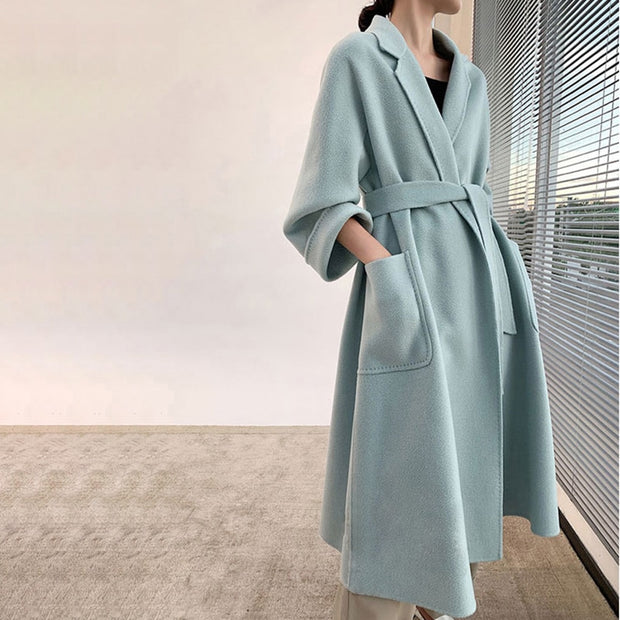 Cashmere Woollen Long coat | Fur Jackets Ladies | Trench coats - Memoriex