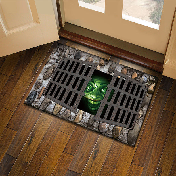 3D visual clown floor mat, funny entrance floor mat, illusion vortex floor mat - Memoriex