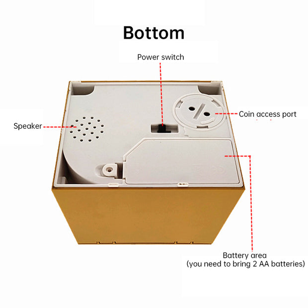 Automated Plastic Coin Bank in Panda/Cat Shape - Electronic Deposit, Savings for Kids, Great Gift - Memoriex