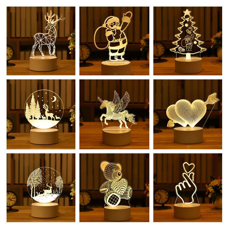 3D Night Light LED Table Light Creative Gift Bedhead Light Small Gift Valentine's Day Children's Day Gift