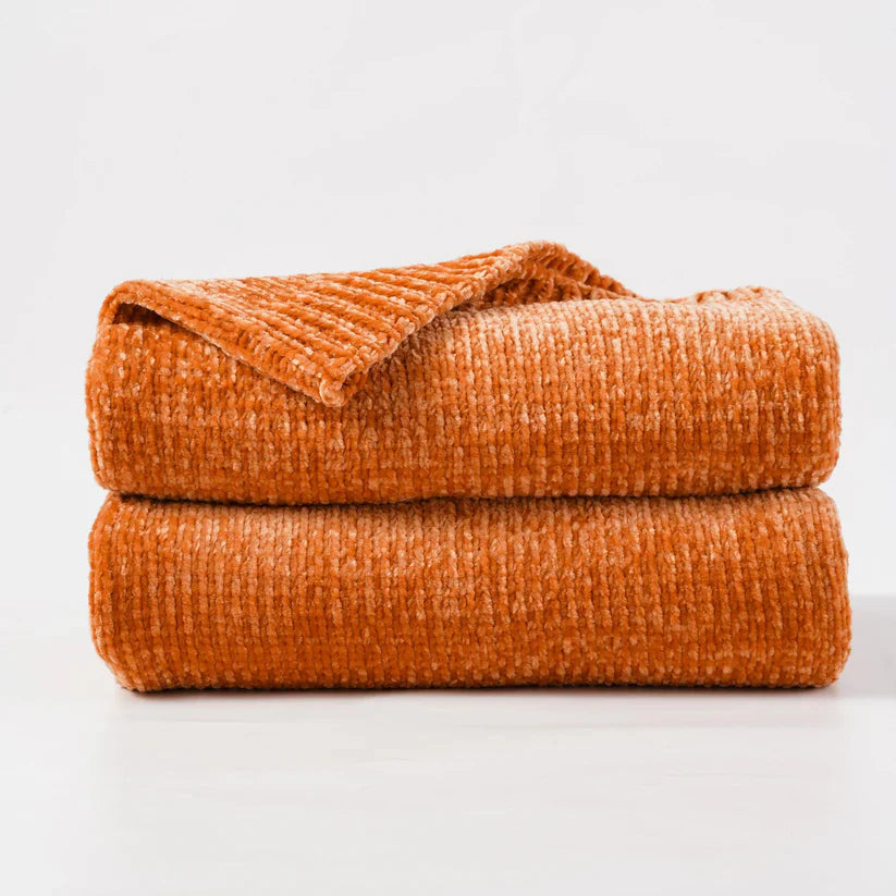 Textured Chenille Knit Throw Blanket-5