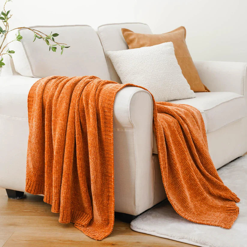 Textured Chenille Knit Throw Blanket-4