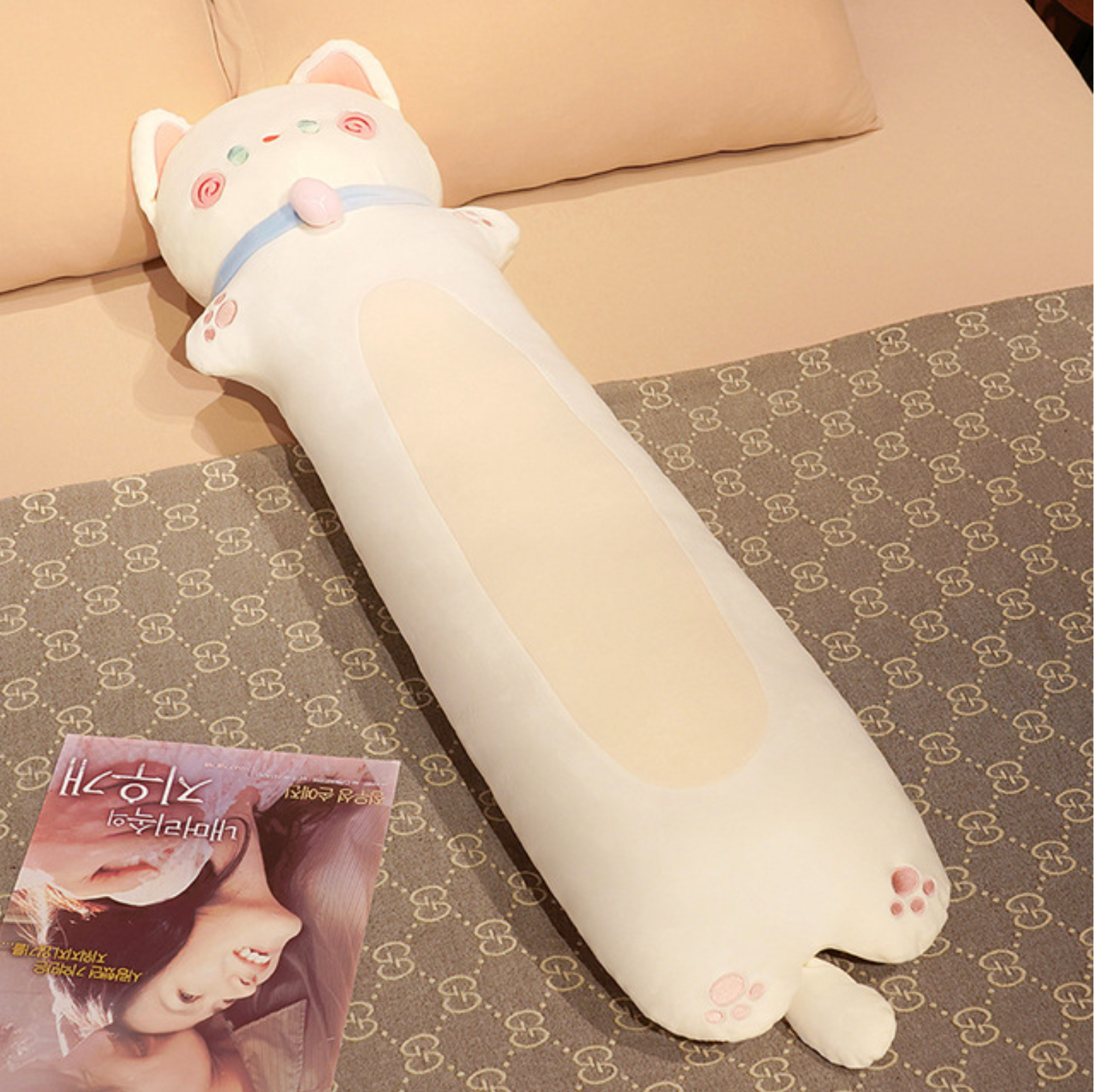 Kitten Long Plush Toy Pillow-1