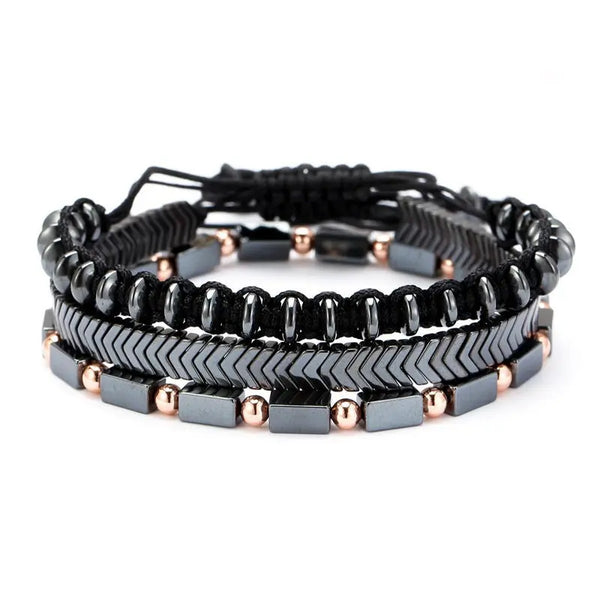 6mm Black Bile Magnet Beaded Skull Retro Fashion Bracelet Accessories - Memoriex 