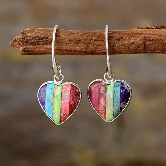 7 Chakra Heart Earrings - Memoriex 