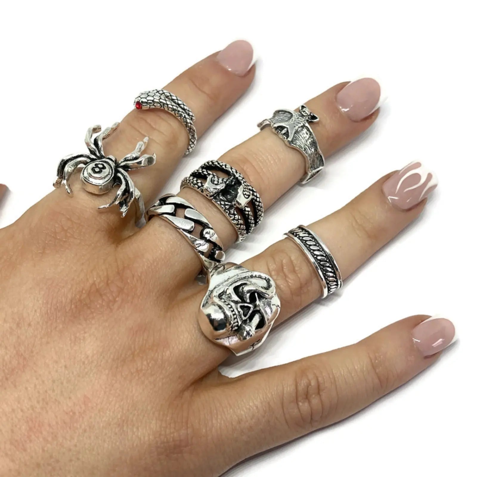 7 Piece Spider Ring Set-1