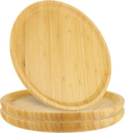 Bamboo Round Serving Platter & Terracotta Wooden Tray 25 cm-0