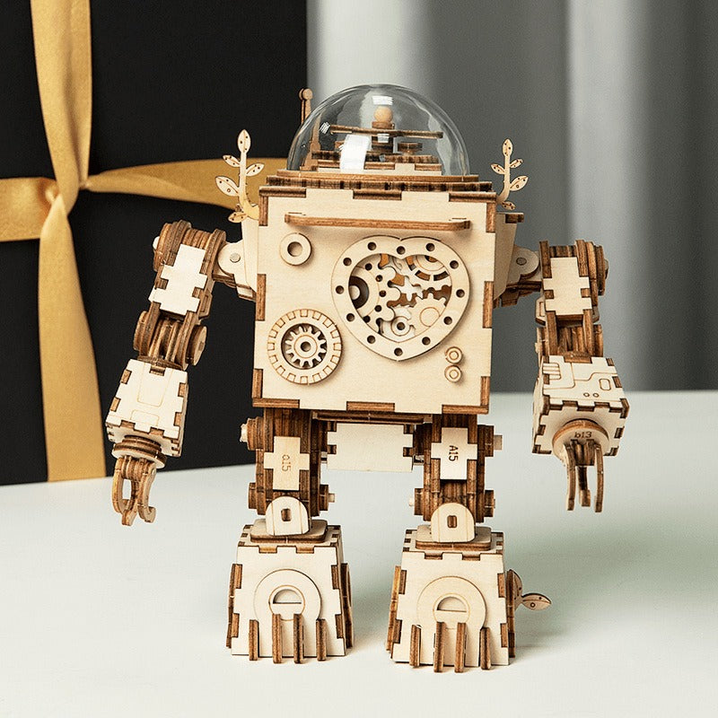 DIY handmade punk style robot music box birthday gift for girls and boys decoration ornament creativity - Memoriex 