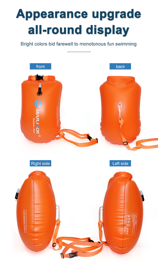 PVC  Inflatables Storage Swim Buoys Dry Bag Orange Floating Safety Swimming Buoy - Memoriex