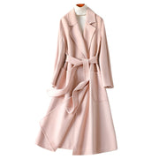 Cashmere Woollen Long coat | Fur Jackets Ladies | Trench coats - Memoriex