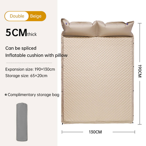 Product camouflage Can Be Spliced Self Inflating Cushion Air Mattress Camping Mat With Pillow - Memoriex