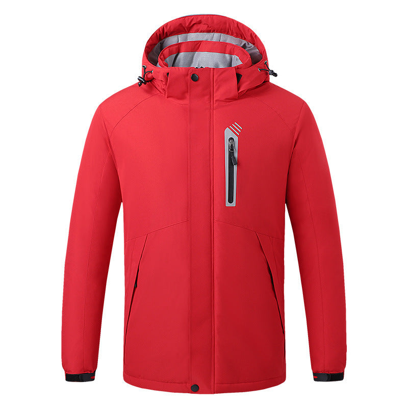 USB heating jacket, outdoor fashion men's cotton jacket, thick and warm jacket, heated cotton jacket - Memoriex 