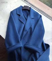 Wool coat | Water ripple double-sided cashmere coat high-end bathrobe - Memoriex
