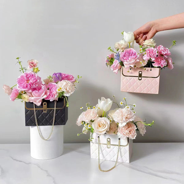 4/12PCS Portable Flower Box Rose Packaging Box Gift Box Wrapping Paper Bag  Flower Shop Wedding Valentine's Day Birthday Gifts Bag