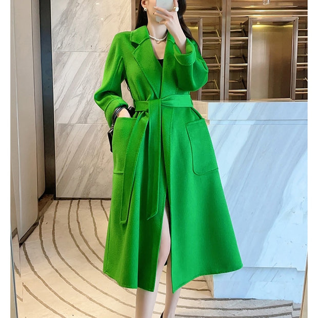 Cashmere Woollen Long coat | Fur Jackets Ladies | Trench coats - Memoriex