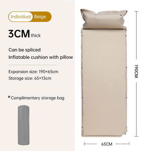 Product camouflage Can Be Spliced Self Inflating Cushion Air Mattress Camping Mat With Pillow - Memoriex