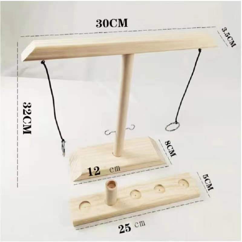 Ring toss Game Wooden Throwing Game Hook and Ring Throwing Ring Interactive Game Shooting Game - Memoriex 