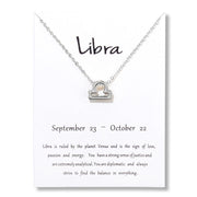 Birthday Gifts 12 Constellation Zodiac Pendant Necklace With White Card - Memoriex