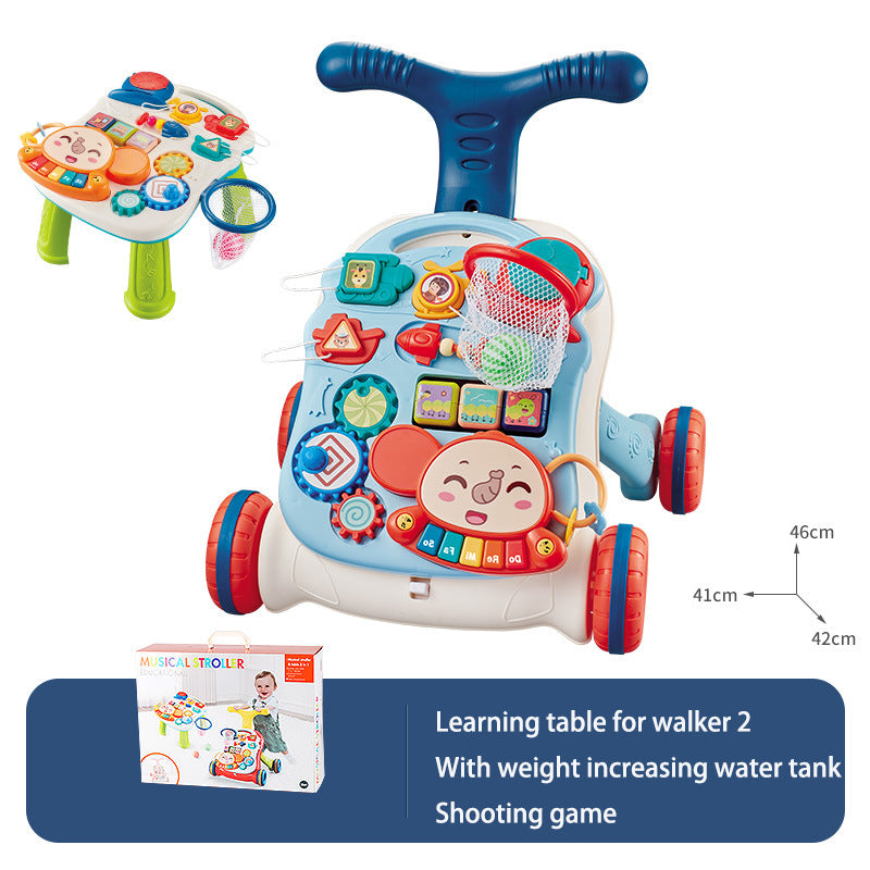 Baby Hand Push Toddler Toys Children's Music Glide Baby Anti-Rollover Multifunctional Walker - Memoriex 