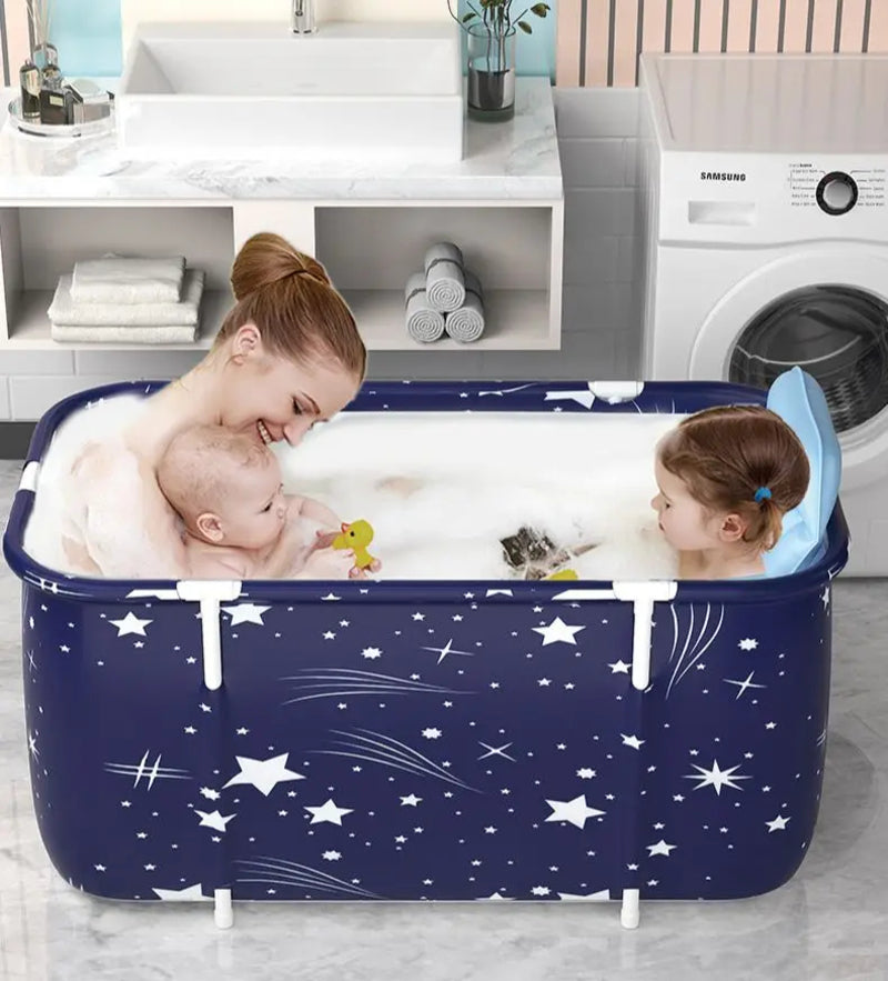 120CM Bathtubs Folding Bath Bucket Thicken Shower Barrel Adult IceTub Baby Swimming Pool Insulation Family Bathroom SPA Tub