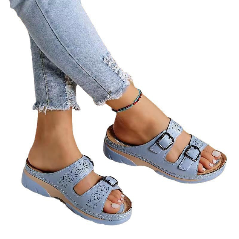 Summer new women's shoes large size sandals fashion wedges casual sandals - Memoriex 