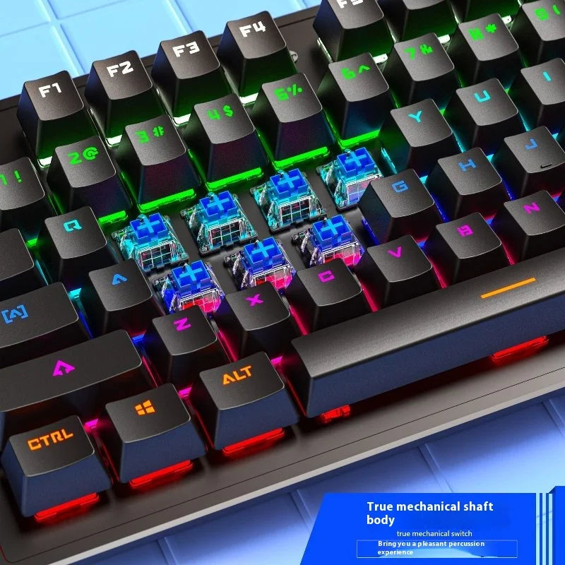 Cracked K880 Hot Swappable Mechanical Keyboard, Esports Game, Green Axis Office Computer Keyboard, Wired Mechanical Keyboard - Memoriex 