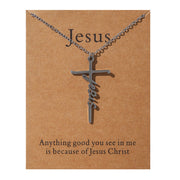 Faith Religious Gift Stainless Steel Cross Collarbone Chain Sweater Chain - Memoriex