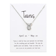 Birthday Gifts 12 Constellation Zodiac Pendant Necklace With White Card - Memoriex