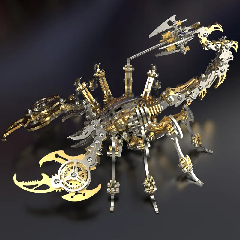 3D DIY Handmade  Scorpions Metal Puzzle Steampunk Mechanical Scorpion Model Kit Floatingcity Steel Warcraft Assemble Jhandmade Toy For Adults - Memoriex 