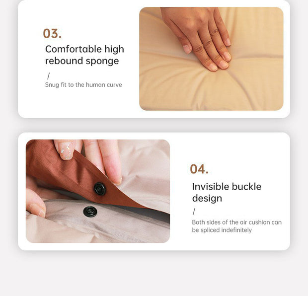 Product camouflage Can Be Spliced Self Inflating Cushion Air Mattress Camping Mat With Pillow - Memoriex