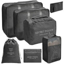 7PCS travel storage bag set, lipstick, makeup, washing, digital folding and organizing bag, bundle mouth luggage bag - Memoriex