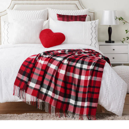 Red Buffalo Plaid Throw-0