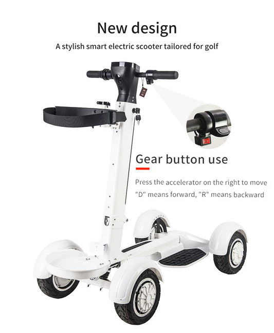 Four Wheel Golf Electric Folding Light Longboard Lawn Course Scooter - Memoriex 