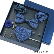 8-piece Gift Box Men's Formal Wear Business Bow Tie Square Scarf Tie Clip - Memoriex 