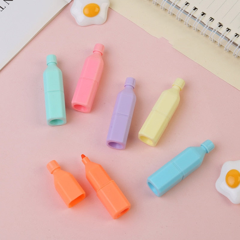 1 PCS Cute Mini Highlighter Lovely Cartoon Paint Marker Pen School Office Office Stationery Supply Capsule Vitamin Kawaii Funny - Memoriex 