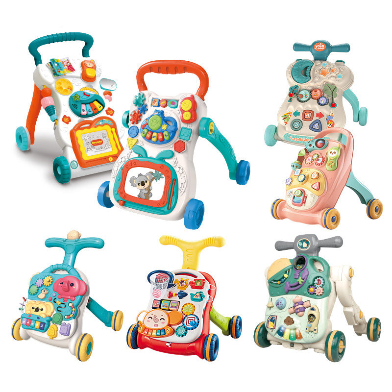 Baby Hand Push Toddler Toys Children's Music Glide Baby Anti-Rollover Multifunctional Walker - Memoriex 