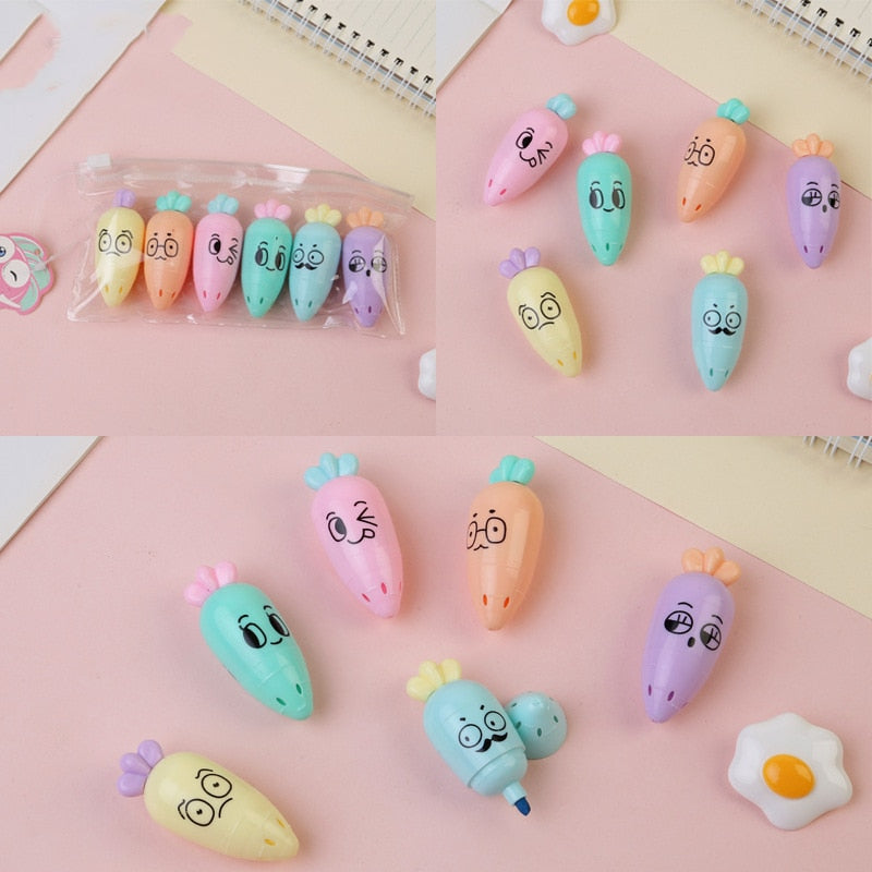 1 PCS Cute Mini Highlighter Lovely Cartoon Paint Marker Pen School Office Office Stationery Supply Capsule Vitamin Kawaii Funny - Memoriex 