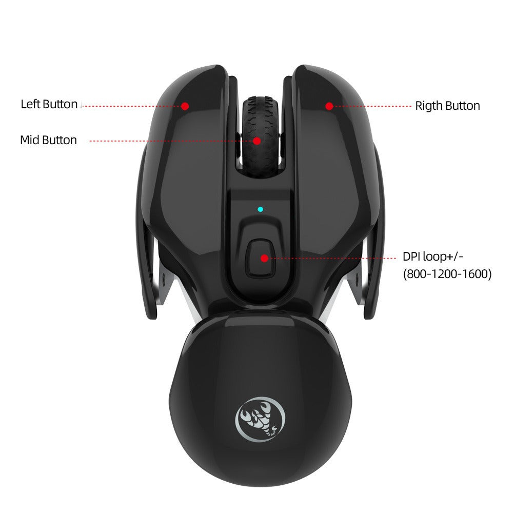 New USB wireless mouse 1600DPI rechargeable office mouse desktop laptop accessories - Memoriex 