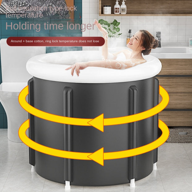 Portable Foldable Bathtub for Adults | Insulated Soaking Tub & Ice Bath for Small Bathrooms - Memoriex