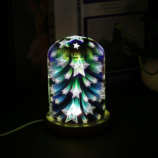 3D Night Light Magic Desk Table Lamp with Glass Cover LED USB Atmosphere Light 37D