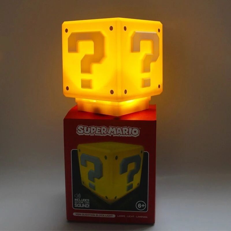 USB Rechargeable Night Light 3D Creative LED Super Mario Question Mark Magnetic Desk Table Lamp Home Decoration Tab