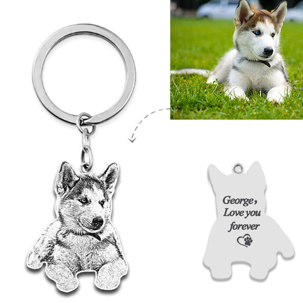 Personalised Dog Photo Keyring | Custom Pet Memorial Gift | British Keepsake | Memoriex - Memoriex